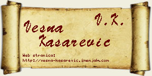 Vesna Kašarević vizit kartica